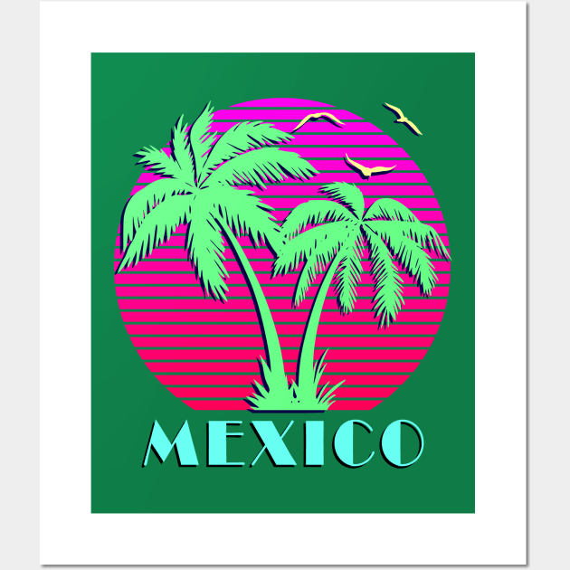 Mexico Palm Trees Sunset Wall Art by Nerd_art